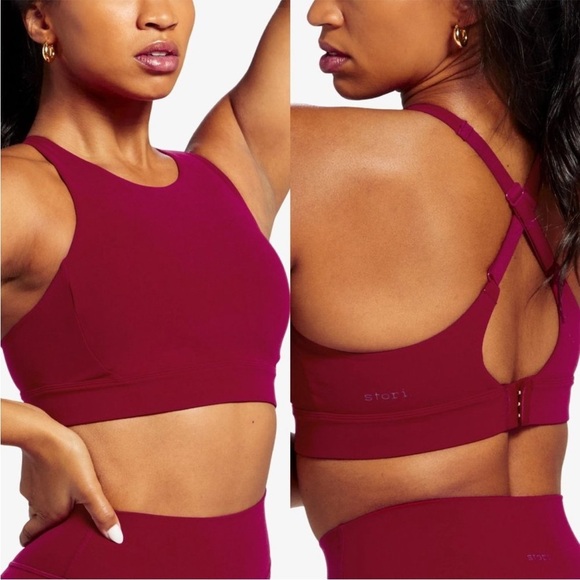 Stori Endurance Merlot Red Sports Bra NWT Size 4 - Picture 1 of 8